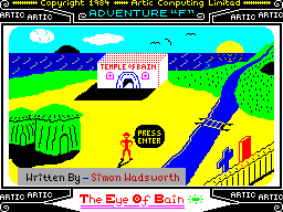 Adventure F: Eye of Bain title screen for ZX Spectrum